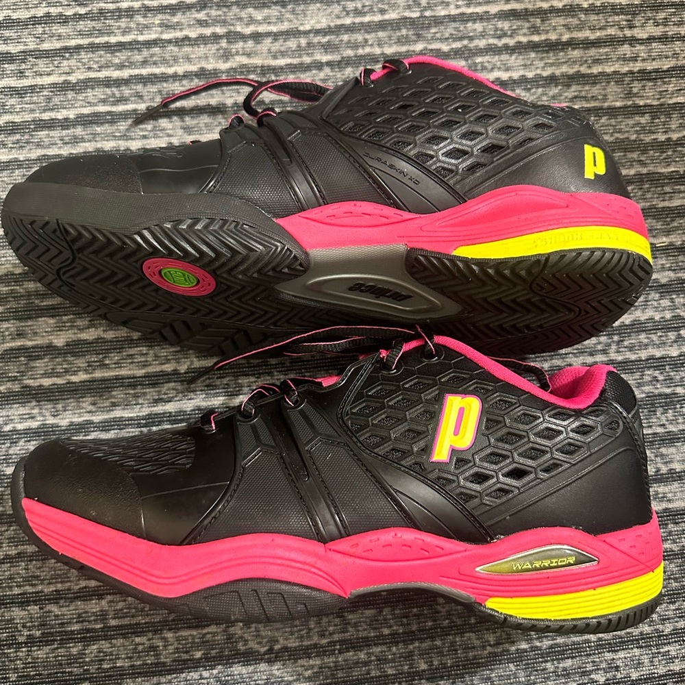 Women's Prince Warrior black and pink pickleball shoes